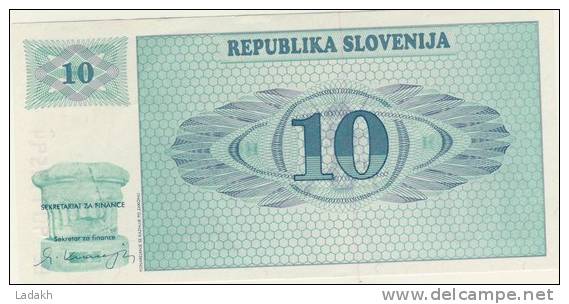 BILLET DE SLOVENIE # 10 TOLARS  # DIX TOLARS  # 1990 - Slovenia