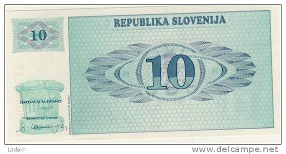 BILLET DE SLOVENIE # 10 TOLARS  # DIX TOLARS  # 1990 - Slovenia