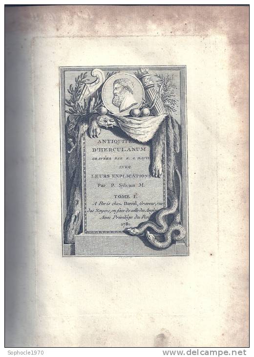 ANTIQUITES D'HERCULANUM Par Sylvain M. - Gravures De DAVID à Paris - Remarquable Série Complète - 11 Vol.- 1780 à L'an 6 - 1701-1800