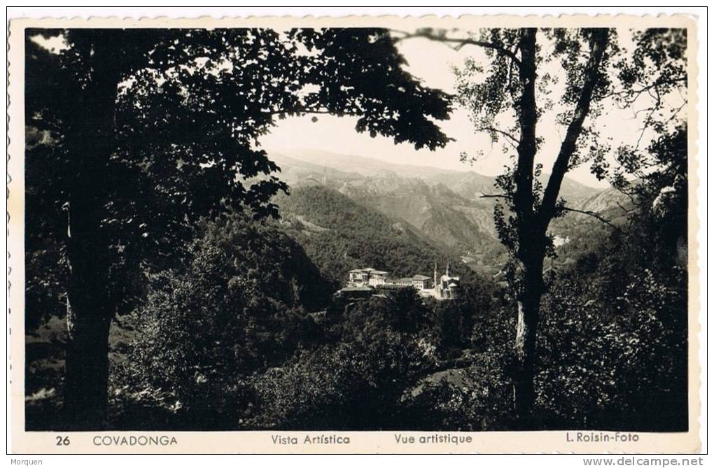 Postal COVADONGA (asturias). Vista Artistica - Asturias (Oviedo)