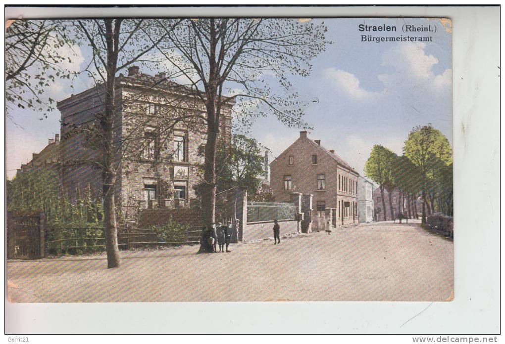 4172 STRAELEN, Bürgermeisteramt 1916, COLOR,  Briefmarke Fehlt, Auslands-Zensur - Straelen