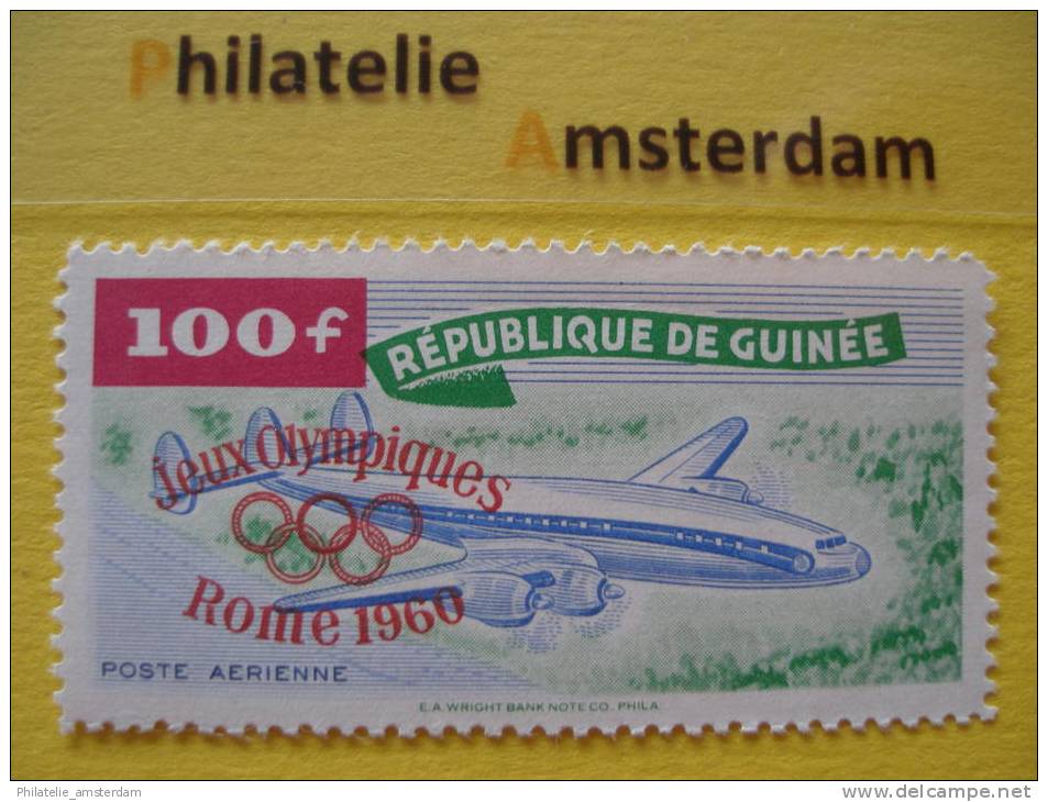 Guinea 1960, RED OVERPRINT / OLYMPICS OLYMPIADE OLYMPIQUES / ROME: Mi 51, ** - Summer 1960: Rome