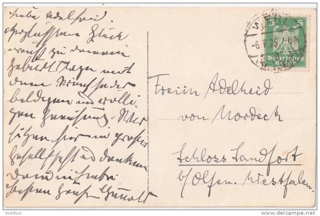 Rittergut Oevinghausen Bei Waltringen Autograf Adel Von Ochs An Freiin Von Nordeck 6.7.1925 Gelaufen - Werl