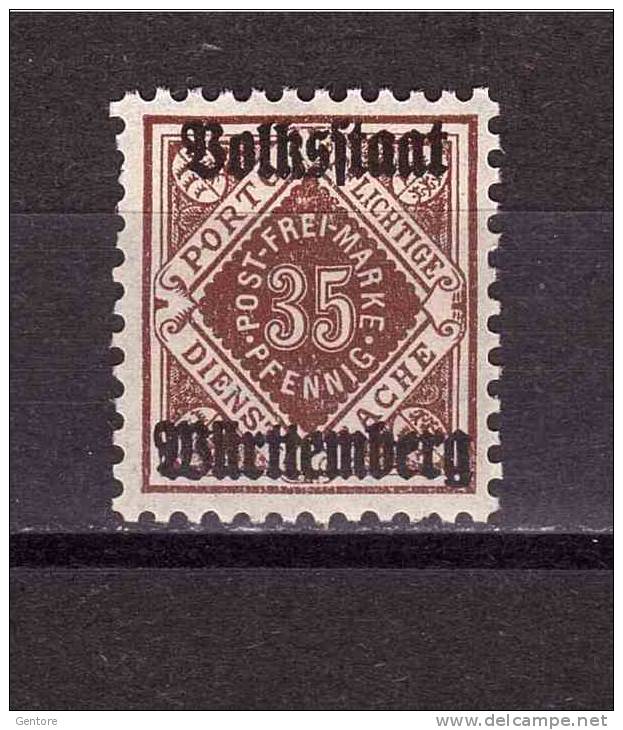 1919 WURTTEMBERG Dienstmarken Overprinted  Michel N° 142  Absolutely Perfect MNH ** - Neufs