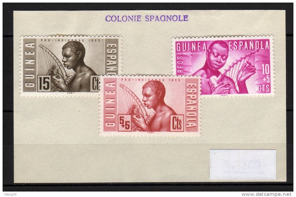 GUINEA SPAGNOLA - 1953 YT 342+343+344 * - Guinée Espagnole