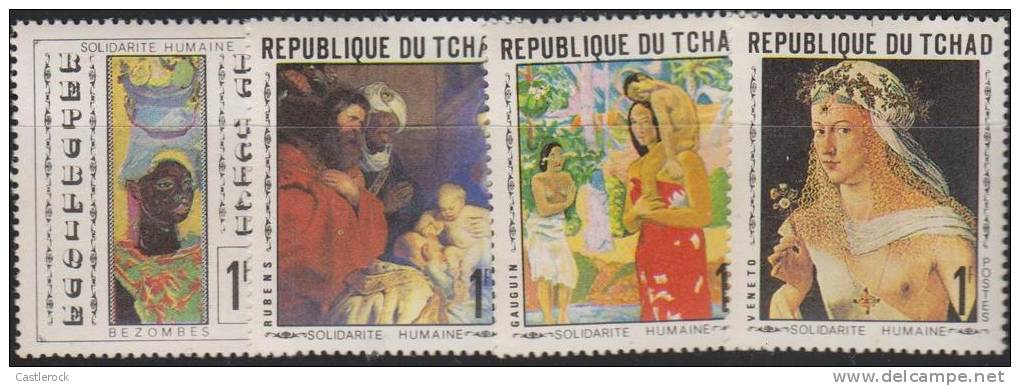 O) 1986 REPUBLIQUE DU TCHAD, PAINTINGS, WOMEN, WISE MEN, MOTHER AND SON, SET MNH. - Central African Republic