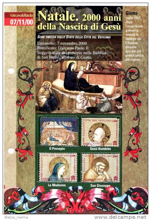 VATICANO  - 2000 - Usato - Natale  - In Folder Ricordo - Serie Completa - Gebraucht