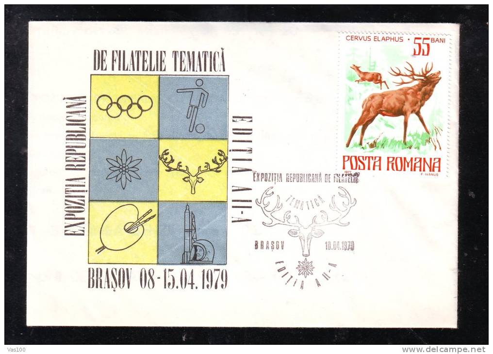 ROE DEER,1970 HUNTING,SPECIAL COVER,STAMPS  OBLIT. CONCORDANTE ROMANIA - Animalez De Caza