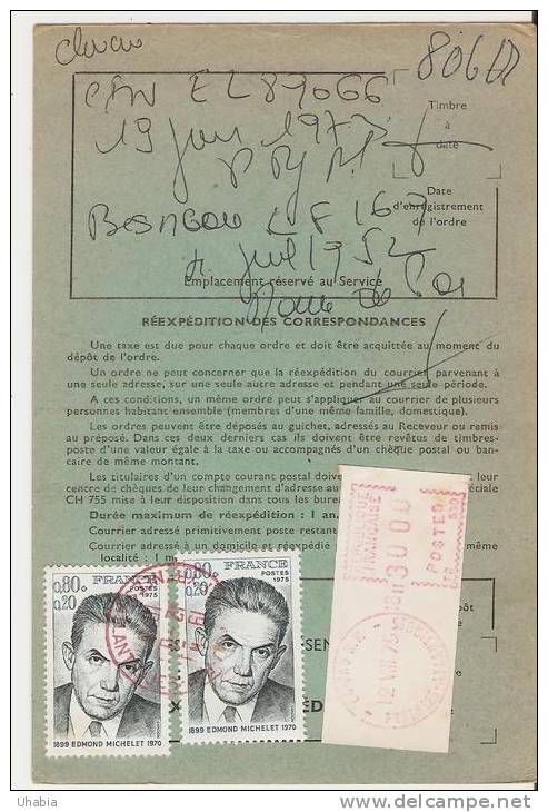 Ordre De Reexpedition. Timbres Avec Surcharge. - Documents De La Poste