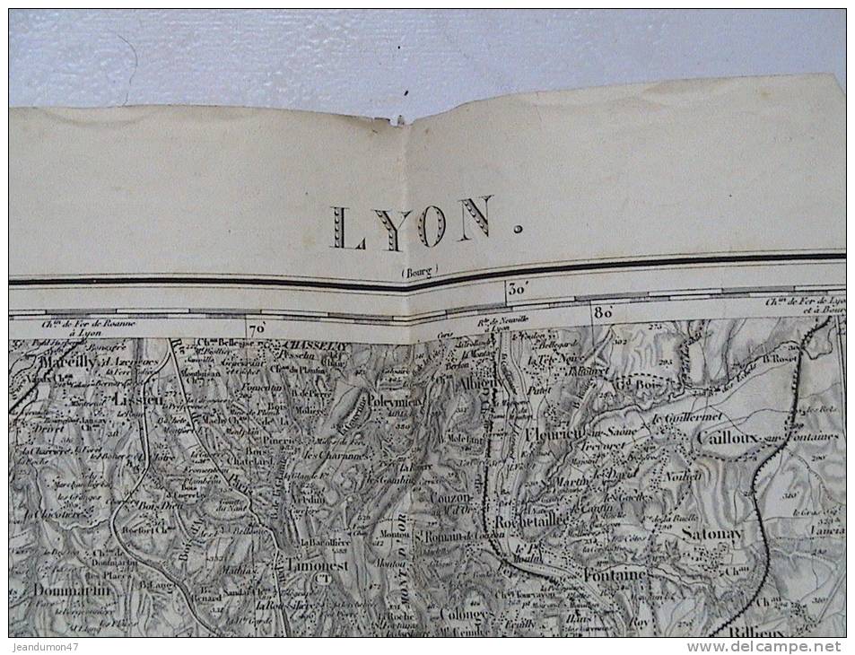 DEPT. 69. - . CARTE TOPOGRAPHIQUE - LYON - A RESTAURER - Topographical Maps