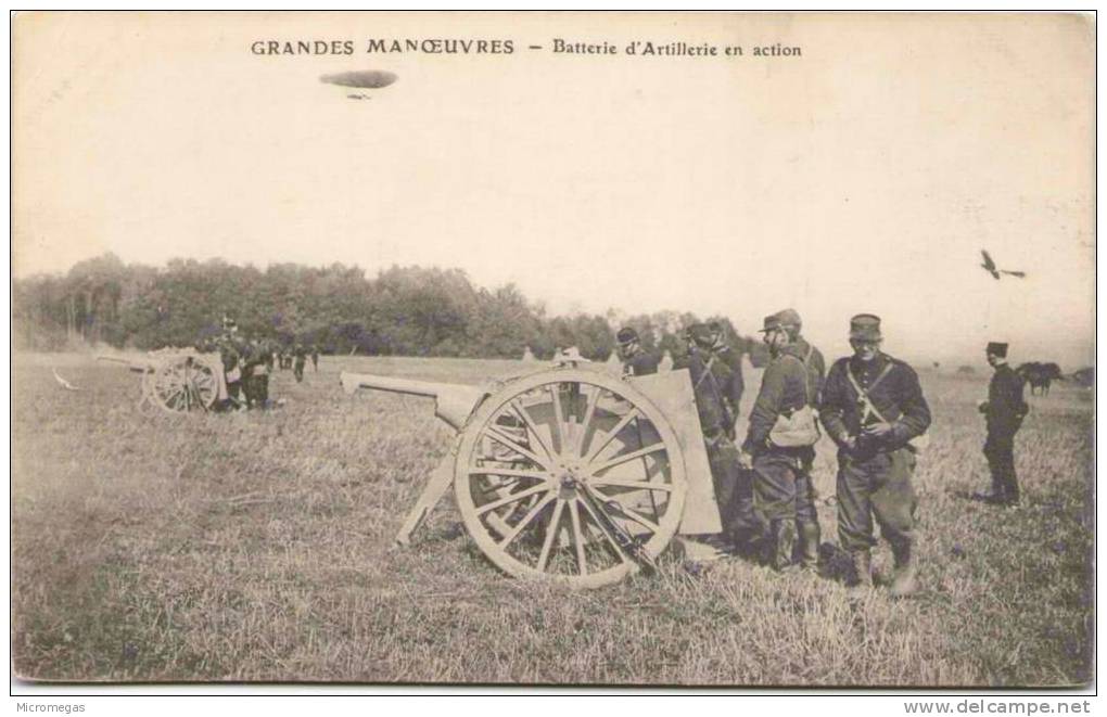 Grandes Manoeuvres - Batterie D'Artillerie En Action - Manoeuvres