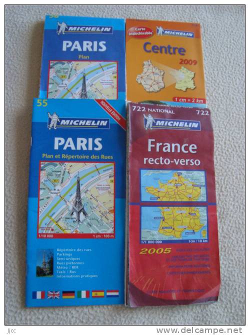 1 Lot De 4 Cartes MICHELIN - Bon état - Cartes Routières