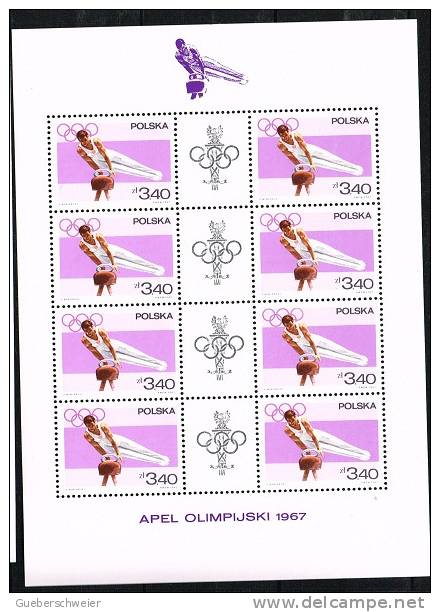 JO68-E/L15 - POLOGNE N° 1616/23 En Feuillets De 8 Avec Logo Neufs Hippisme - Boxe - Atrhlétisme - Blocs & Hojas