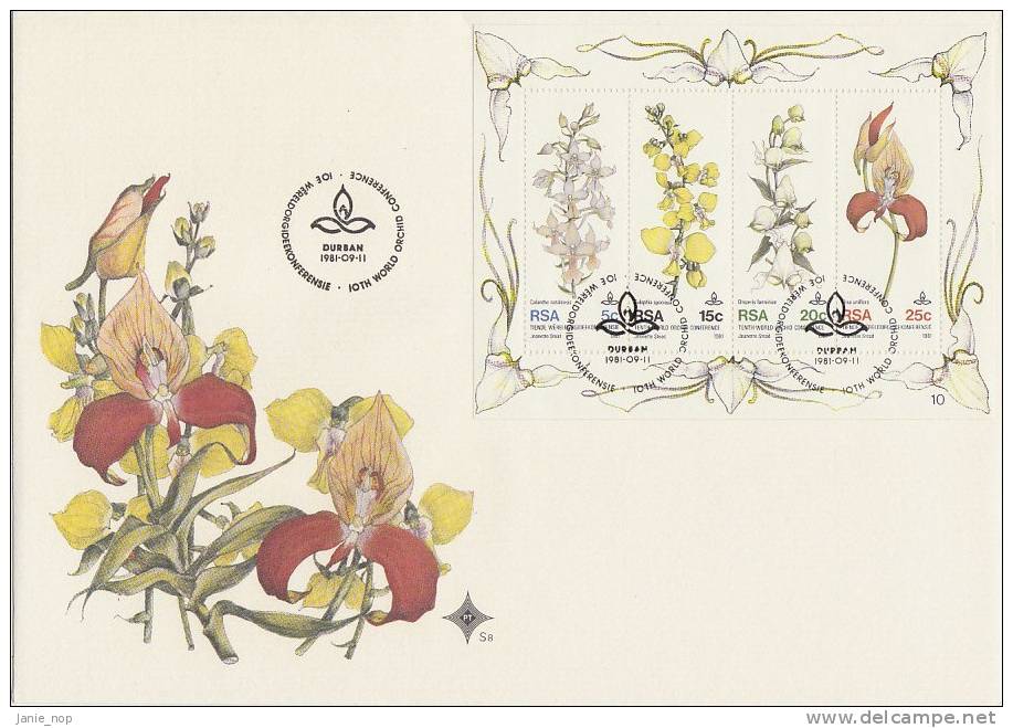 South Africa-1981 Orchids MS  FDC - FDC