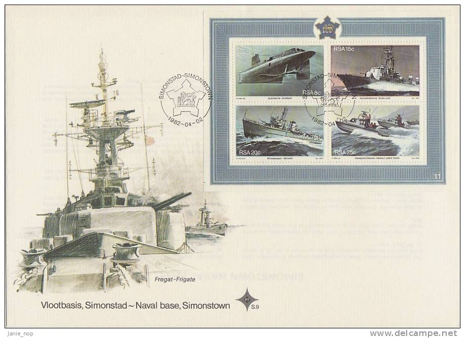 South Africa-1982 Naval Base Simonstown Souvenir Sheet  FDC - FDC