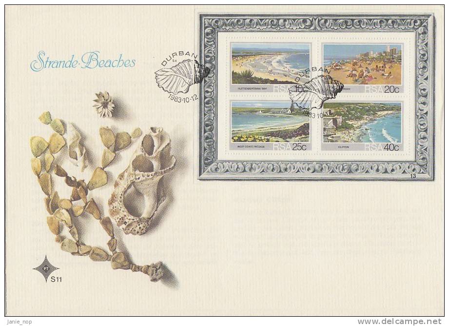 South Africa-1983 Strande Beaches Souvenir Sheet  FDC - FDC