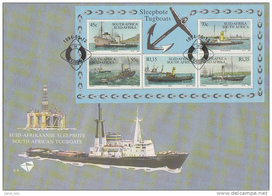 South Africa-1994 South African Tugboats Souvenir Sheet  FDC - FDC