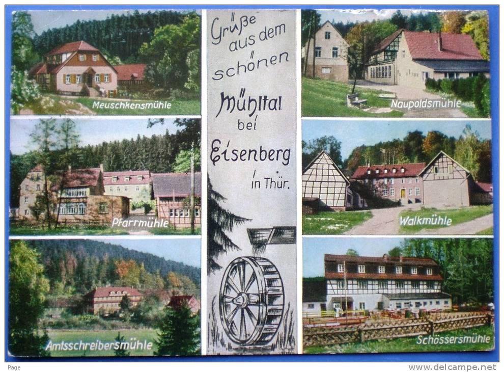 Eisenberg,Mühltal,1968,Meuschkensmühle,Naupoldsmühle,Pfarrmühle,Walkmühle,Amtsschreibersmühle,Schössermühle, - Eisenberg