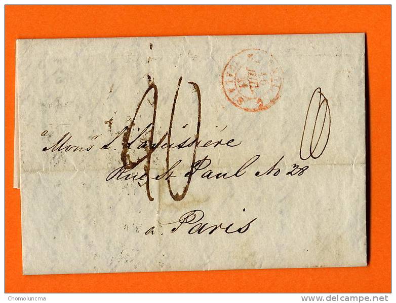 Lettre Facture 1841 Londres LONDON FBO Paris Angleterre Par Calais Rouge Négociant Métaux Bateau  Rouen - ...-1840 Prephilately