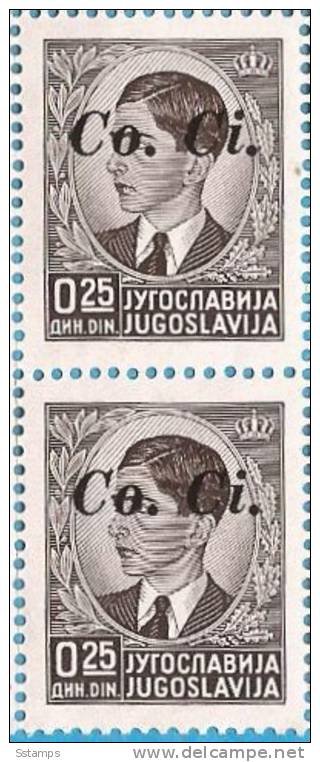 1941 X  1  SLOVENIJA Co. Ci. ITALIA OCCUPAZIONE   OVERPRINT INTERESSANTE  NEVER HINGED - Lubiana