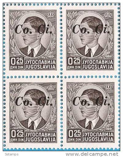 1941 X  1  SLOVENIJA Co. Ci. ITALIA OCCUPAZIONE   OVERPRINT INTERESSANTE  NEVER HINGED - Lubiana