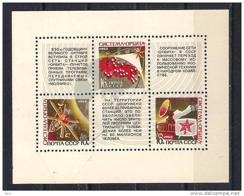 USSR 1968  Small Leaf Mi Nr  3568/70  MNH (a5p2) - Blocs & Hojas