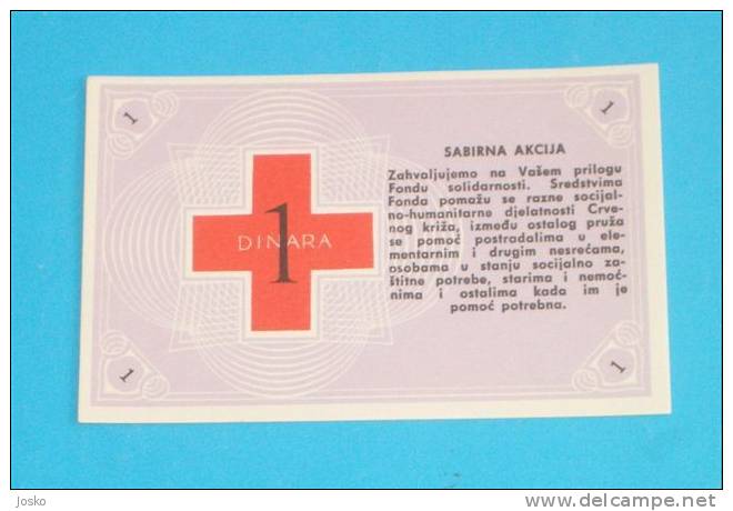 RED CROSS ( Croatian Coupon ) Voucher Bon Croix Rouge Cruz Roja Croce Rossa Rotes Kreuz Blood Donating - Non Classés