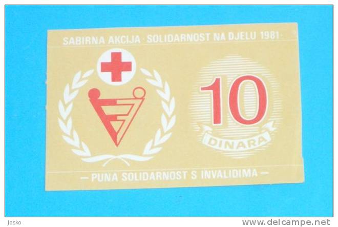 RED CROSS ( Croatian Coupon ) Voucher Bon Croix Rouge Cruz Roja Croce Rossa Rotes Kreuz Blood Donating - Ohne Zuordnung