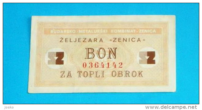 ZELJEZARA ZENICA ( Bosnia And Herzegovina ) * Coupon Voucher Bon Buono Vale Gutscheine Vouchers Coupons Bons Buoni Vales - Bosnië En Herzegovina