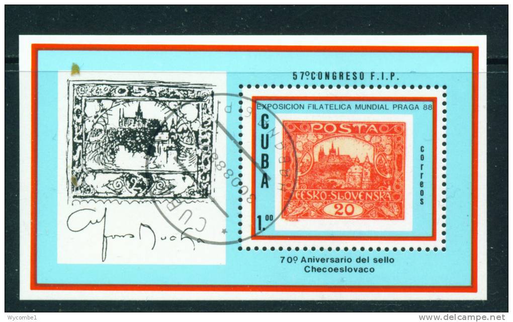 CUBA - 1988 Stamp Exhibition Miniature Sheet Used - Hojas Y Bloques