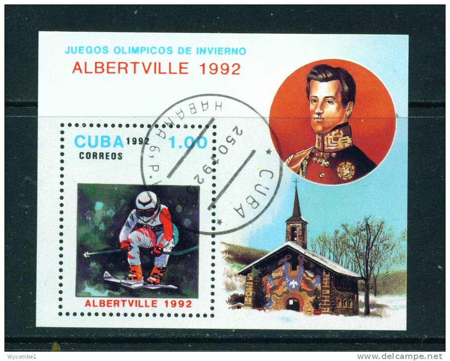 CUBA - 1992 Winter Olympic Games Miniature Sheet Used - Blokken & Velletjes