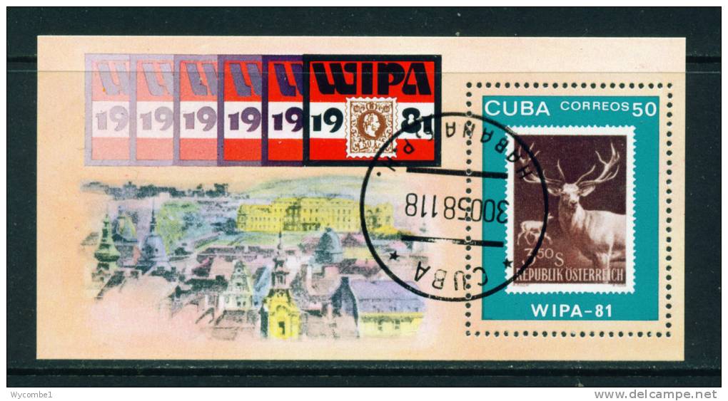 CUBA - 1981 Stamp Exhibition Miniature Sheet Used (light Corner Bends Top Left) - Blocks & Sheetlets