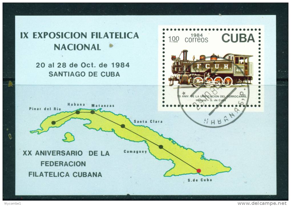 CUBA - 1984 Stamp Exhibition Miniature Sheet Used (tiny Notch At Bottom) - Blocks & Sheetlets