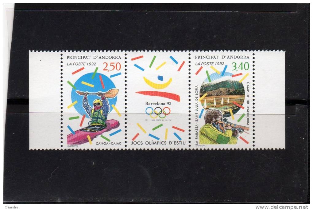 Andorre Français:1992 (JO De Barcelone)triptyqueN° 419A - Airmail