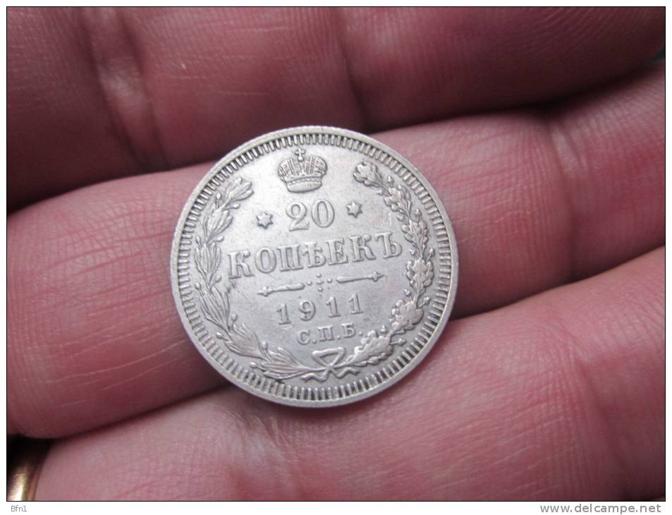 RUSSIE - 20 KOPECK 1911- METAL ARGENT  -SUP  VOIR PHOTOS - Russia