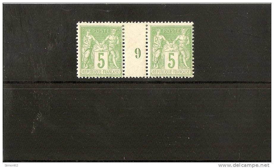 FRANCE  SAGE N 102  TYPE IIi   Paire Avec Millesime  9 Neuf * - Millesimes