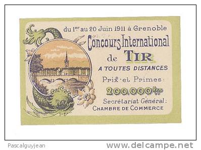 VIGNETTE CONCOURS INTERNATIONAL DE TIR GRENOBLE 1911 - Deportes