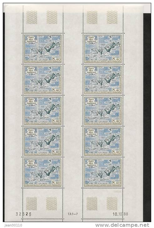 T.A.A.F P.A. Année 1989 N° Y/T 103** Feuille Entière Côte: 39,00 € - Blocks & Sheetlets