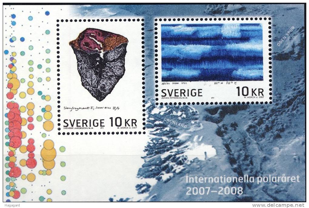 #Sweden 2007. International Polar Year. Painting. Michel Block 23. MNH(**) - Blocs-feuillets