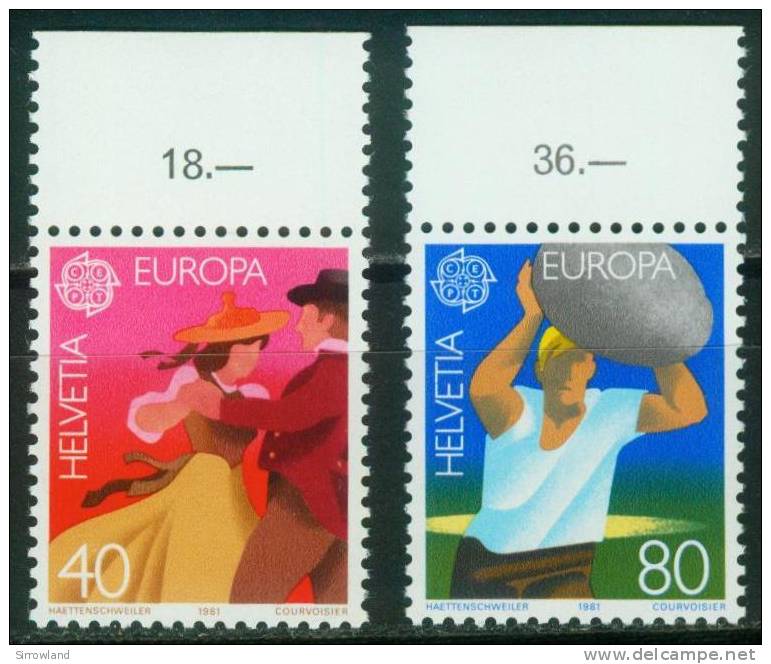 Schweiz  1981  Europa - Folklore  (2 ** (MNH) Kpl. )  Mi: 1197-98 (2,80 EUR) - Neufs