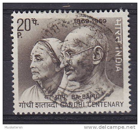 India 1969 Mi. 481     20 P Kasturba Und Mahatma Gandhi - Gebraucht