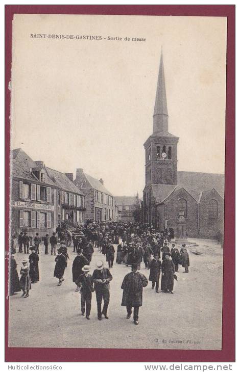 53 - 190313 - ST DENIS DE GASTINES - Sortie De Messe - ( Commerce HOTEL DU PORCHE Tenu Par CHESNEL ) - Autres & Non Classés