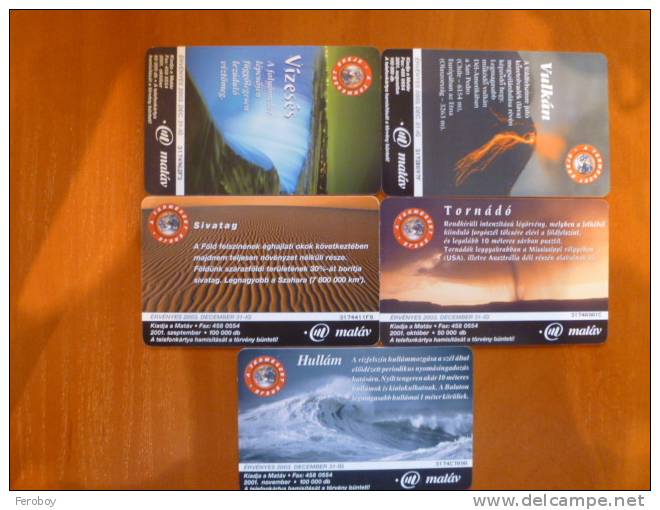 Hungary: Forces Of Nature 5 Pcs (desert, Volcano, Wave, Waterfall, Tornado) - Collezioni