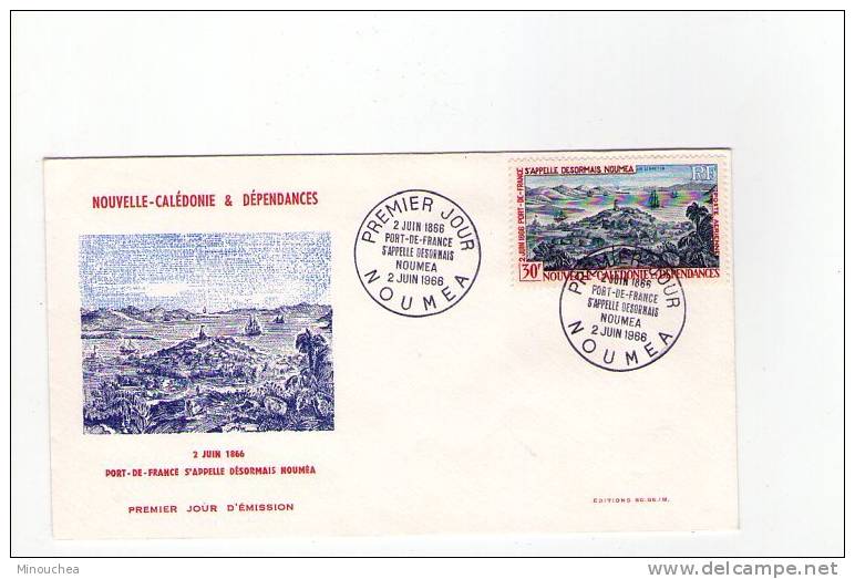 FDC Nouvelle Calédonie - Poste Aérienne - Port De France S'appelle Désormais Nouméa - Obl 02/06/66 (1er Jour) - Used Stamps