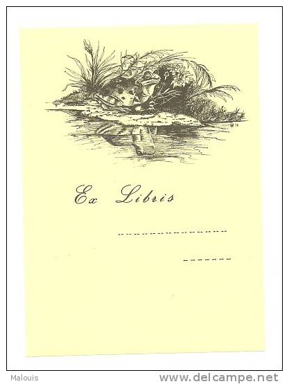 Ex Libris, Exlibris, Bookplate. Frog. Kikker. Grenouille, Frosch. Vintage - Exlibris