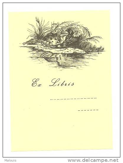 Ex Libris, Exlibris, Bookplate. Frog. Kikker. Grenouille, Frosch. Vintage - Ex-Libris