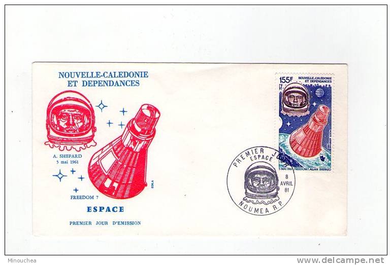 FDC Nouvelle Calédonie - Poste Aérienne - L'espace - Obl Du 08/04/81 (1er Jour) - Gebraucht