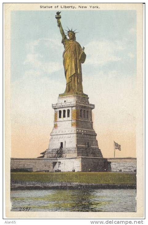 Statue Of Liberty, New York City Harbor, C1910s/20s Vintage Postcard - Estatua De La Libertad