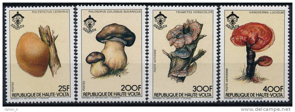 Upper Volta Obervolta Mushrooms Pilze Set (4) °BM0017 MNH - Obervolta (1958-1984)