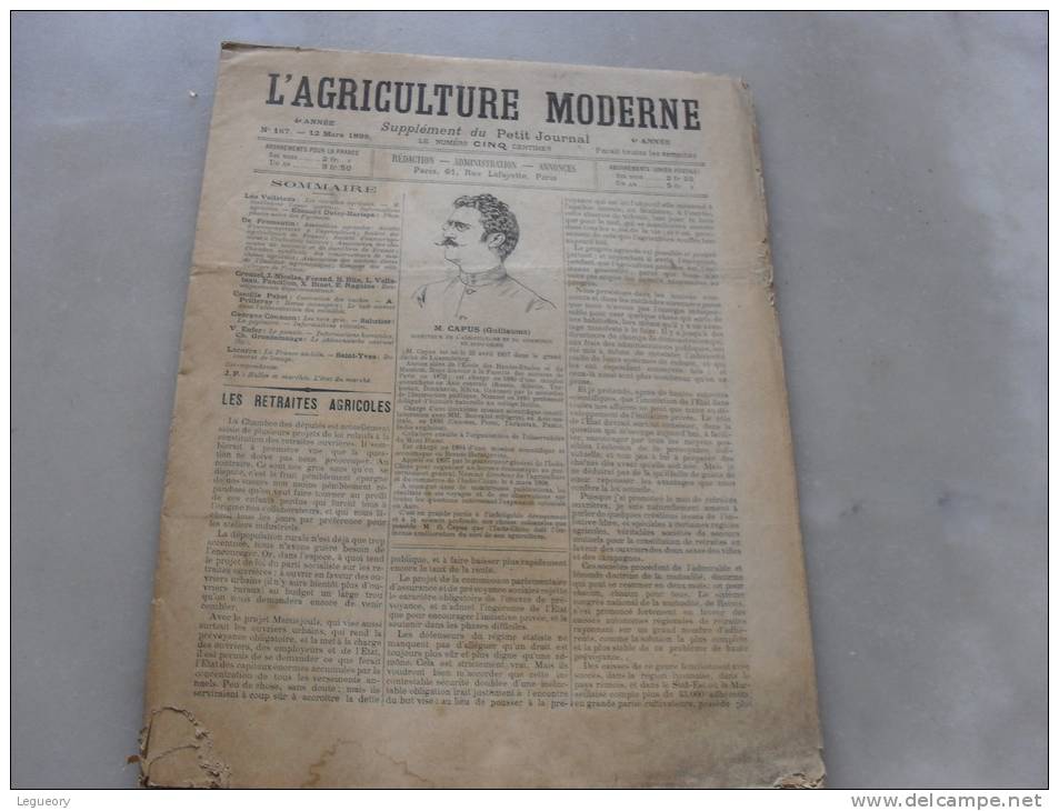 L´Agriculture  Moderne  N° 167  12 Mars  1899 - Autres & Non Classés